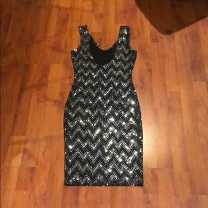 Brand new black party dress w spangle